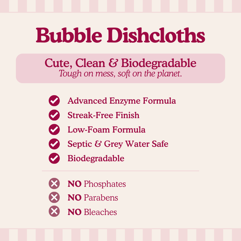 Biodegradable Bubble Dish Wipes