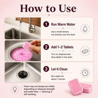 Garbage Disposal Cleaner and Deodorizer Tablets, Foaming Citrus Drain Freshener, Sink Odor and Grease Buildup Remover, Septic Safe, Plant Based, Plastic Free